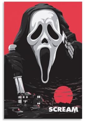 NVBKJH Scream Movie Fanart Poster Dekorative Malerei Leinwand Wandkunst Wohnzimmer Poster Schlafzimmer Malerei 24x36inch(60x90cm)