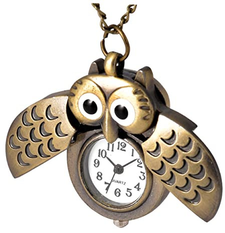 VALICLUD 1 Stück Taschenuhr Monduhr Ringuhr Anhängeruhren Karabiner Uhr Adler Eule