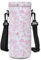 AUPET Water Bottle Sling Bag Carrier Crossbody Sleeve,Insulated Neoprene Bottle Case Holder Pouch Cover 500ML/17oz with Shoulder Strap for Walking Women Men (Soft-hued Floral)