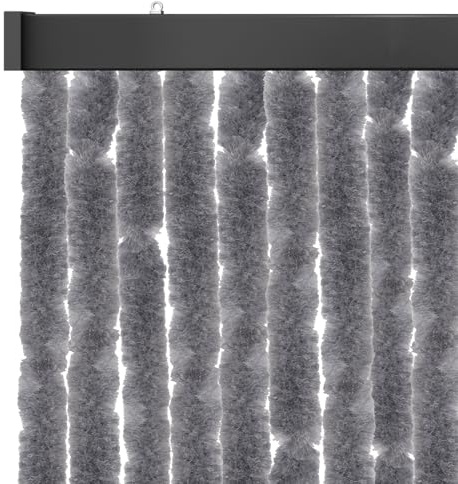 Arsvita Zanzariera 56 x 185 cm (larghezza x lunghezza), colore argento, per camper, roulotte, porte strette, Ø 4 cm