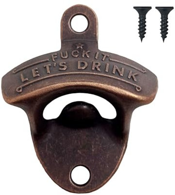 JTMKYO 1 Piece Wall-Mounted Bottle Opener, With 2 Piece Screws, Retro Metal Bottle Opening Tool, Creative Bottle Opener, Convenient Bottle Cap Opener.