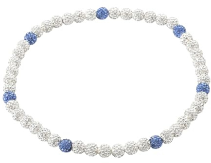 SOFPLATE 1 Box 18 Zoll Große Halskette Aus Der Ice Blau Weiße Baseball Halskette Glitzernde von Polymer Ton Inspirierte Discokugel Perlen Glitzernde Strasssteine Baseball Tropfen Accessoires Für Team