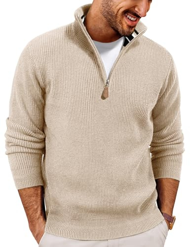 PJ PAUL JONES Pullover Herren 1/4 Zip Troyer Winter Strickpullover Sweater | Stehkragen,Half Zip Pullover,Pulli Arbeitspullover,Warm Langarmshirt