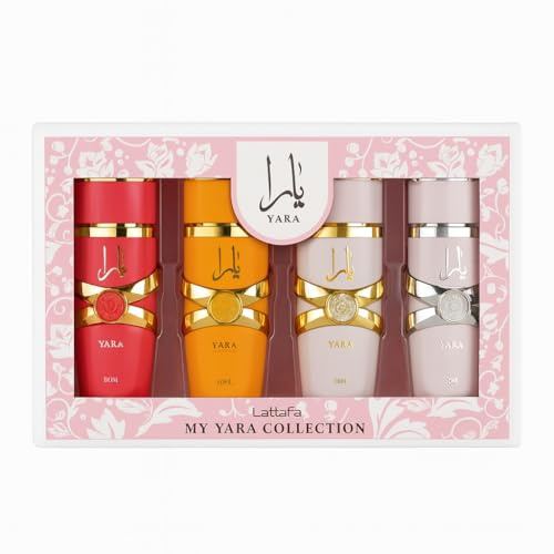 Lattafa My Yara Collection, Set di Profumi di Lusso, Confezione Regalo con 4 Fragranze, Flaconi da 25ml