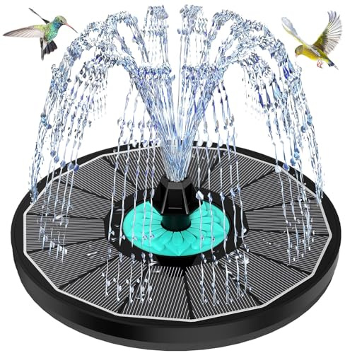 Solar Fountain, SZMP Glass Bird Bath Fountains 3.5W, Solar Powered Water Fountain with 7 Nozzle & 4 Fixer, Solar Fountain Pump for Bird Bath, Pool, Garden, Outdoor (Black)