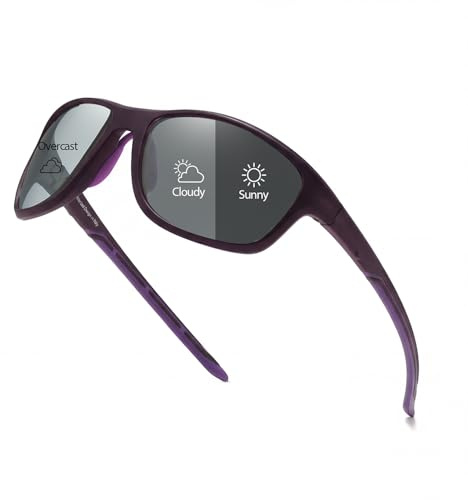 Myiaur Selbsttönende Fahrradbrille Damen Herren Polarisiert UV Schutz | Sportbrille, Photochrome Sonnenbrille, für Radfahren, Laufen & Outdoor