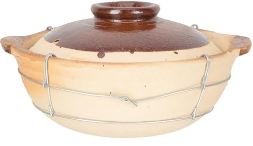 UKCOCO Olla de Barro Pequeña para Guisar 0.5l con Asa, Cazuela Casera para Arroz y Estofados, Cocina Tradicional para Hogar y Restaurantes, Utensilio Esencial para Estilo Aleatorio