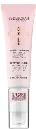 Deborah Milano - Skin Booster Jelly Primer Viso, con Niacinamide, per un Trucco a Lunga Durata, Minimizza l'Aspetto dei Pori e Prepara la Pelle per il Make-Up, 24ml