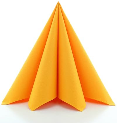 Sovie HORECA Servietten in Curry/Orange aus Linclass Airlaid, stoffähnliche Einwegservietten ideal für Hochzeit & Partys, 40 x 40 cm, 50 stück