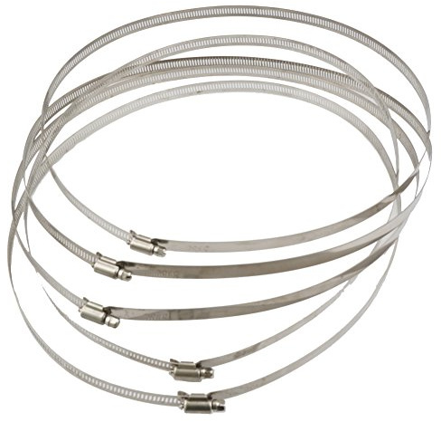 5 Pcs 11.8 inch/300mm Stainless Hoop Steel Hose Clips Duct Clamps Adjustable Worm Drive Hose Clamp for Inline Duct Fan Hydroponic Duct Hoop