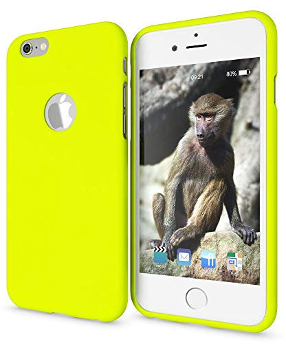 NALIA Handyhülle kompatibel mit iPhone 6 6s, Ultra-Slim TPU Silikon Neon Case, Dünnes Cover Gummi Schutzhülle Skin, Etui Handy-Tasche Backcover Smartphone Bumper, Farbe:Gelb
