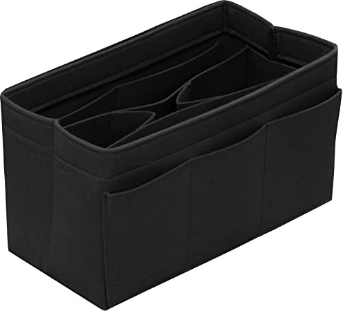 DailyPlus Taschenorganizer-Einsatz, Taschenorganizer aus Filz, für Tote Bag, Handtasche, 14 Fächer, Schwarz, Größe M