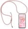 XTCASE Handykette kompatibel mit iPhone 12 Mini Hülle, Smartphone Necklace Handyhülle mit Band Transparent Schutzhülle Stossfest - Schnur mit Case zum Umhängen in Roségold