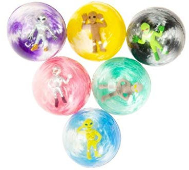Lg Import Flummi Ball Weltraum Alien ca. 4,5 cm, 12 Stück