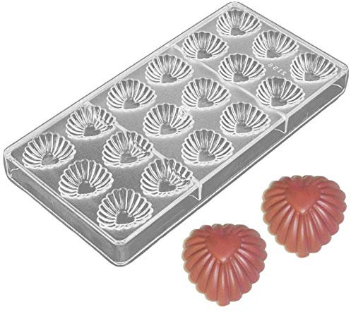 DUBENS 18 stampi a forma di cuore, in policarbonato, per cioccolatini, 3D, fondente, caramelle, dolci, cucina
