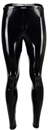 Vantissimo Herren Leder Leggings Made in Germany in Schwarz Lack-Latex-Optik Hochglanz Kunstleder enganliegend Hose Meggings Wetlook Lederhose Faux Pants Schwarz-Lack XL