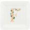 La Porcellana Bianca - Piattino Quadrato Lettera F - Arredo Casa, Cucina - Linea Adorato - Idea Regalo - Porcellana - 10x10xh1,5 cm