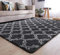 Calore Teppiche Schlafzimmer Flauschig Weicher Hochflor Teppich Anti-Rutsch-Teppich Wohnzimmer Moderne Teppiche Waschbarer (160 x 200 cm, Weiß Grau)