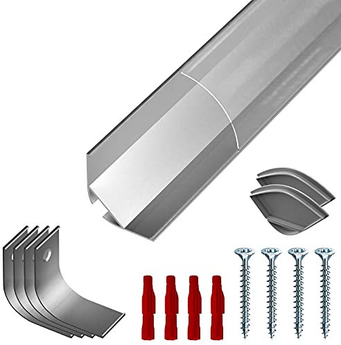 Alupona | 12x LED Aluleiste NITO | 12 x 1 Meter | silber eloxiert | Inneneck-Profil Winkelleiste Aufbauprofil für LED Beleuchtung | für LED Streifen bis 20 mm