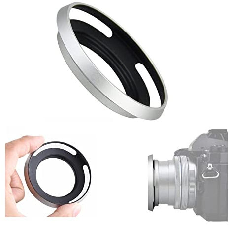 Gegenlichtblende für Sony Alpha 7C a7C spiegellose Kamera mit Sony 28-60 mm F4-5.6 Vollformatkamera, silberfarben