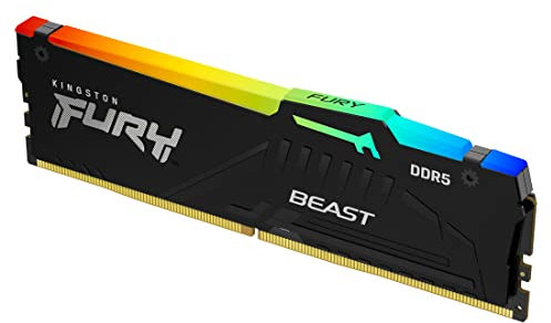 Kingston FURY Beast Nero RGB 16GB 5600MT/s DDR5 CL36 DIMM Memoria Gaming per Computer Fissi Modulo Singolo AMD EXPO/ Intel XMP - KF556C36BBEA-16