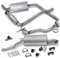BESTPRICE Auspuff Schalldämpfer Set 1x Hosenrohr, 1x Vorschalldämpfer, 1x Mittelschalldämpfer, 1x Endschalldämpfer, mit Montagematerial Kompatibel mit VW TRANSPORTER T4