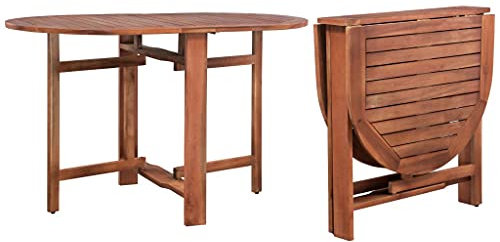 DCRAF Ovaler Esstisch - Gartentisch 120x70x74 cm - Akazienholz massiv