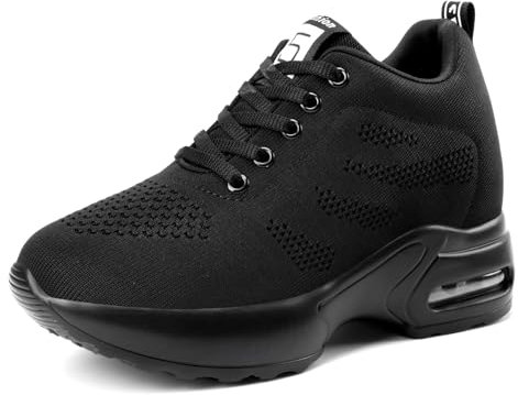 Sosenfer Damen Keilabsatz Sneakers Versteckter Keilabsatz Trainer Hoher Absatz Plateauschuhe Damen Sportschuhe Laufschuhe Fitness Trainer-HEIQUAN-36XIN