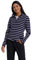 Mountain Warehouse Camber Half Zip Women's Striped Fleece - Lightweight, Warm & Cosy Half Zip Sweatshirt Top - Best for Camping, Outdoors, Travelling & Hiking Navy (Stripe) S