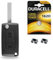 Boitier 2 Boutons pour Télécommande Compatible avec Coque de Clé Plip Citroen Berlingo ✚ Switch ✚ Pile Cr1620 Duracell - Kit iRace Keys® (CE0536 - Emplacement Pile dans boitier)