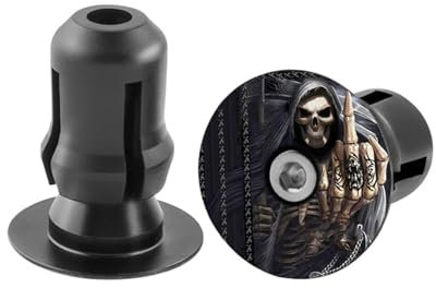 Fahrrad Lenkerstopfen Aluminium Fahrradgriffe Stecker Lenkerendkappen Lenker Plug für Fahrrad Mountainbike Rennrad MTB BMX (Death Scythe)