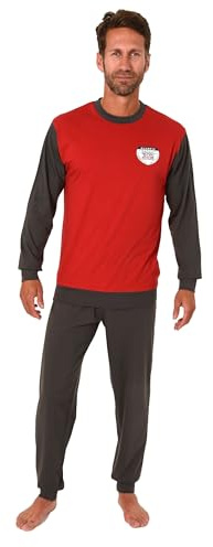 Normann Lässiger Herren Langarm Schlafanzug Homewear mit Bündchen Pyjama Hausanzug