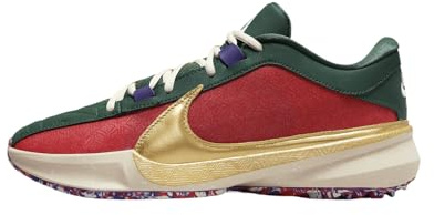 Nike Giannis Freak 5 Loyalty Herren Basketballschuhe (DZ2944-600, Gym Red/Fir/Court Purple/Metallic Gold), Gym Red/Fir/Court Purple/Metallic Gold, 46 EU