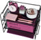 ideallife Stapelbare Briefablage aus Metall, Schwarz Schreibtisch Organizer mit 2 Dokumentenablage, Mesh Schreibtischablage für A4 Dokument, Büroablage, Postkörbe