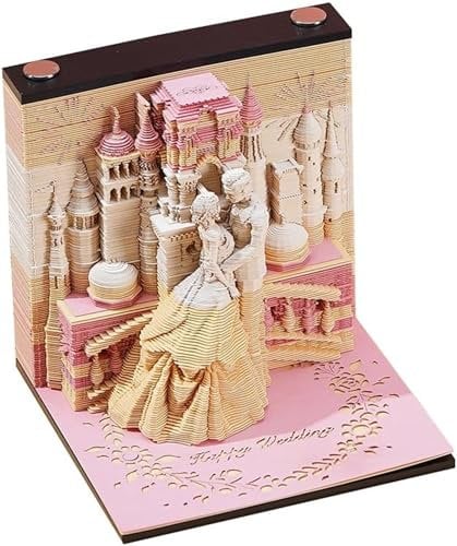 Self-Stick Notes 3D Calendar Tear Off 2024, 280 Sheets Memo Pad Paper, 3D Calendar Love Lock Creative Post, Notepads for Child/Lover/Friends/Wife/Student Gifts (Love Lock) (Color : Love Lock, Size :
