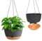 Pack of 2 Hanging Plant Pot, 20CM Diameter Hanging Planters Set 8 Inches Hanging Planters with Chain Hook Garden Hanging Basket for Home Garden Indoor Outdoor (Gray, 20cm)