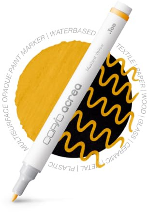 Copic acrea 022, Mustard Yellow, Paint Marker mit wasser- und pigmentbasierter Tinte, Strichstärke 0,8-1,2 mm