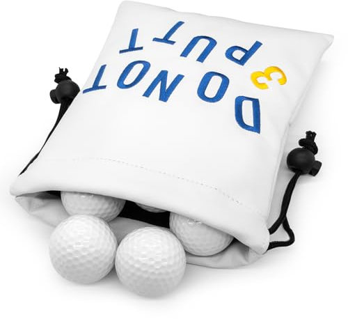 Acebirdie Golf-Wertsachen-Tasche, Leder, Golftee-Tasche mit Kordelzug, Golfball-Handtasche, tragbare Balltasche, Golf-Zubehör für Männer und Frauen (3-fach)
