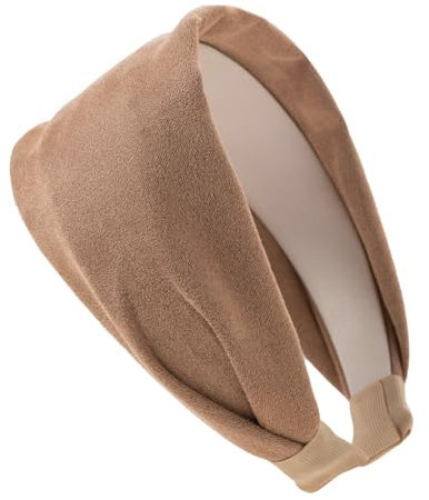 axy Breiter Haarreif mit leichtem Flanell Wunderschön Damen Stirnband Haarschmuck Haarreifen Hairband HR10A (Beige)