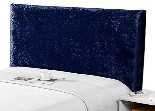 Bettkopfteil Hussen Stretch Bett Kopfteil Bezug Luxus Kopfschutzbezug für Doppelbett Einzelbett Kingsize Bett weicher Samt Eisen/weiche Tasche/Holz/Leder Staubdichter Schonbezug blau 180 cm