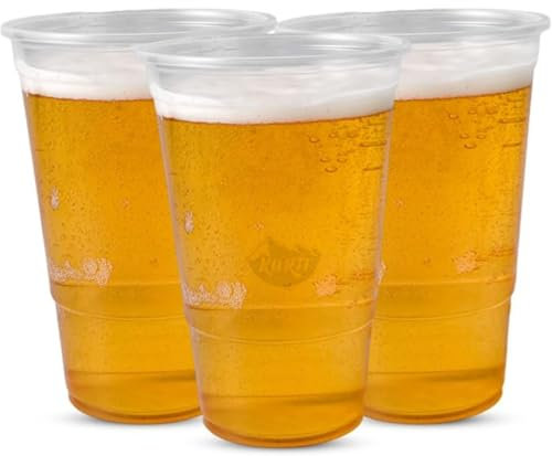 KURTT 100 Stück Bierbecher PP 500ml/0,5L - Plastikbecher - Eventbecher - Trinkbecher - Partybecher - Einwegbecher - Partybecher - Partyartikel - Veranstaltungen - Tassen - Trinkbecher to go