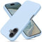 OitiYaa Liquid Silicone Case for iPhone 16 Case,Full Body Protective Cover with 4 Layer Shockproof Structure, Soft Ultra Slim Phone Case with Anti-Scratch Microfiber Lining, 6.1 inch,Light Blue
