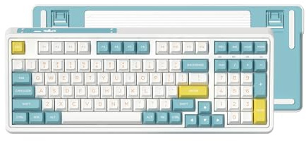 FL ESPORTS CMK98 Kabellose Mechanische Gaming-Tastatur mit Nummernblock, Tri-Mode Hot Swappable, 99 Tasten Custom Keyboard, Linearschalter, Dichtung Cremig, RGB für Win/Mac