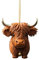 Cow Christmas Ornaments - Farm Animal Themed Tree Decorations, Pendant, Car Charm, Xmas Hanging Decor - Interior Gift for Cow Lovers