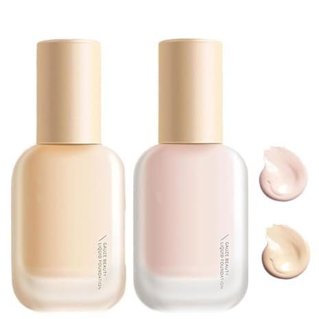 Beauty Liquid Foundation,Creamy Liquid Foundation,Face Concealer Liquid Foundation,Makeup Concealer Sweatproof Foundation,Makeup Foundation (2 pcs-Mix)