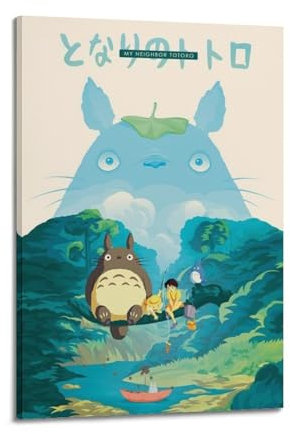 LUEEMLJA Anime-Filmfigur My Neighbor Totoro, Leinwand-Poster, Teenager-Schlafzimmer und Heimdekoration, 30 x 45 cm, Rahmenstil-10