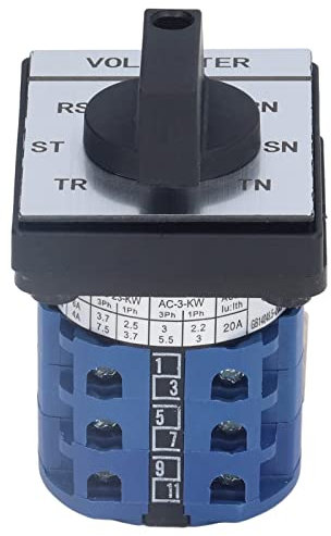 Conmutador con Interruptor Giratorio para Equipos, Trifásico, 3 Cables, Corriente de Calentamiento Nominal de 20 A