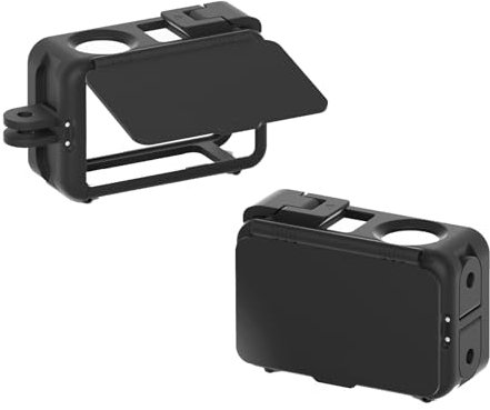 ZLiT ABS Protective Camera Frame Cage for DJI Osmo Action 5 Pro/4/3 Camera with Shading Hood Protection Plate (Black)