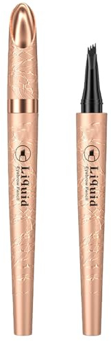 Werownsgso 4 Fork Tip Eyebrow Pencils, Dark Brown Eye Brow Pencil, Waterproof Eyebrow Pen, Long Lasting Brow Pencil for Women