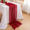 CHUQING Tischläufer Rot Hochzeit Chiffon Rote Tischdecke Weinrot Chiffontuch Querbehang Dekostoff 4m x 70 cm Läufer Tisch Bordeaux